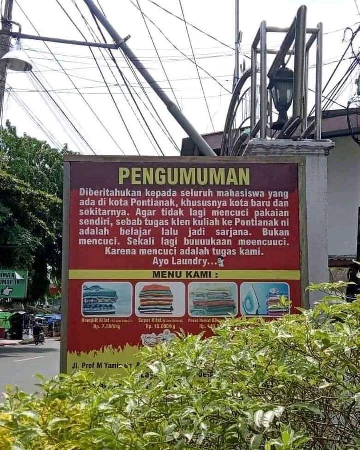 Potret Banner promosi laundry ini bikin senyum tipis